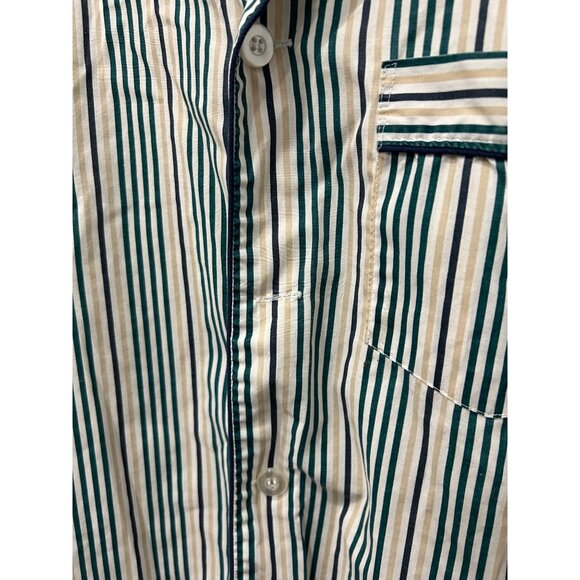 Vintage 70s Knightsbridge Mens Striped Pajama Top Button-Down Shirt Sz S - Picture 4 of 8